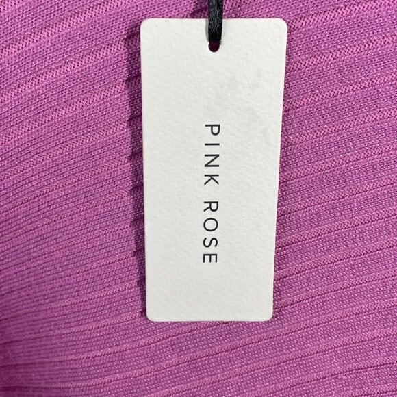 NEW Pink Rose Sweater Womens Small purple knit crop dolman pull over - Picture 6 of 12